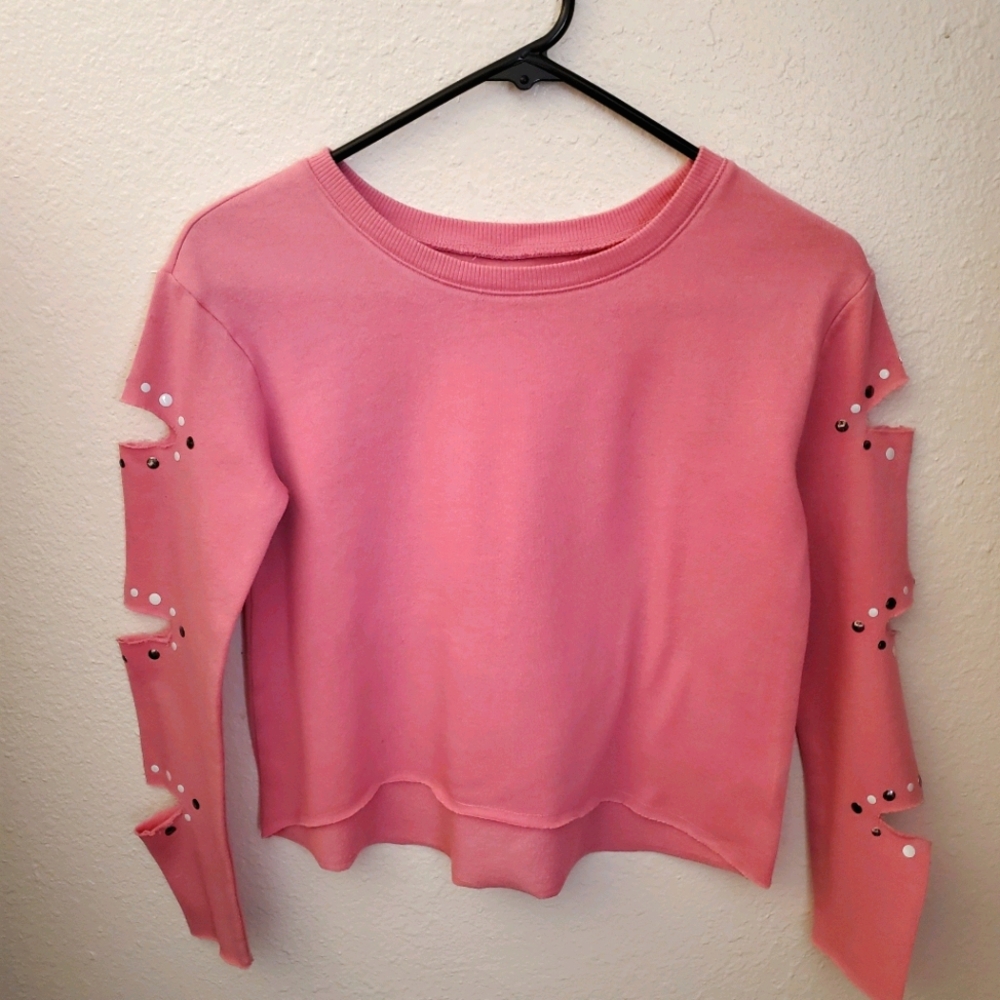 Justice sweatshirt with cut out sleeves